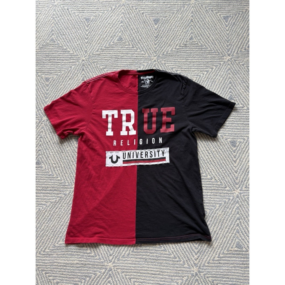 True Religion University T-Shirt - Black/Red - Large